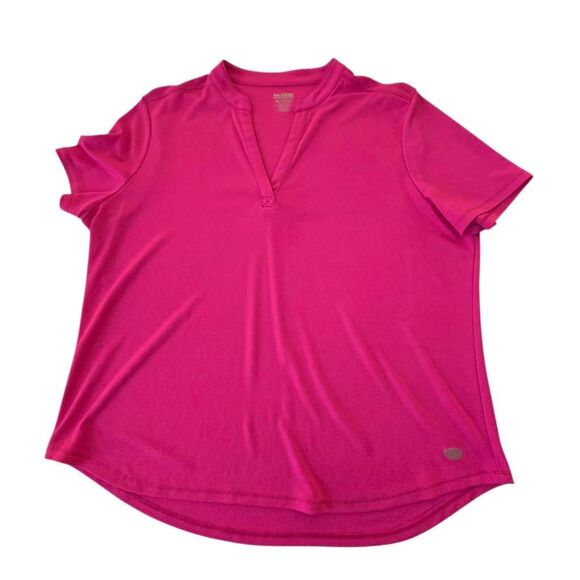 Reel Legends Womens Freeline Mandarin Short Sleeve Pink Top 2X - Picture 9 of 11